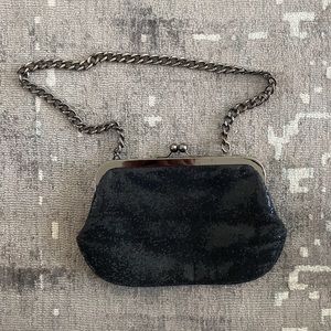 Express Black Clutch Wristlette Sparkles, Glitter chunky chain, metallic